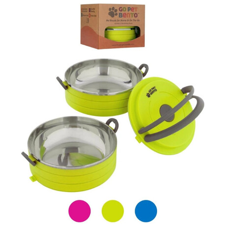 Healthy Human Go Pet Bento 2 x 450ml Bowl Πράσινο 16oz HH-SOB35
